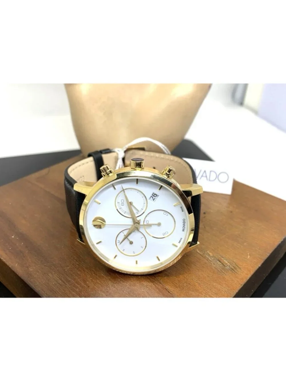 Movado Men's Watch 0607888 Museum Swiss Quartz Chronograph White Dial Leather